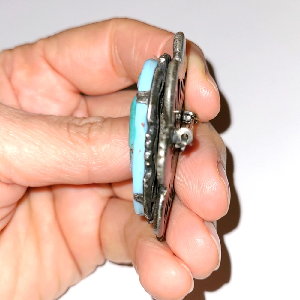 Vintage Neiger Bros Egyptian Revival Cameo Brooch Pin Czech Glass Antique EUC - Picture 6 of 7